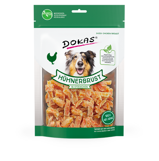 Dokas Dog Snack Hühnerbrustfilet in Stückchen 200g